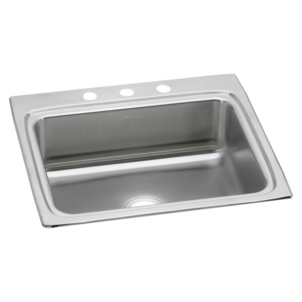Elkay Gourmet Stainless Steel 25 X 22 X 8-1/8 Single Bowl Top Mount Sink LRQ25223 - main